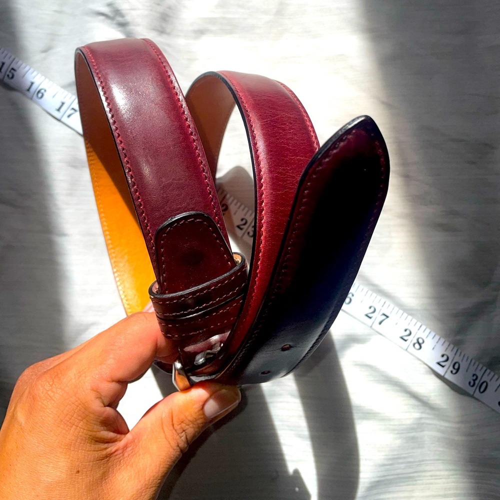 Paul Evan’s Elegant Burgundy Leather Men's Belt